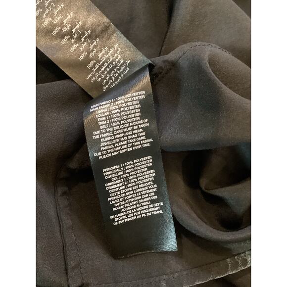 Self Portrait Geometric Black Lace Midi Dress short sleeve ruffle accents 2 - Picture 8 of 12